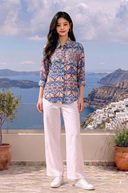 CAPE COD - LONG SLEEVE COLLAR BLOUSE