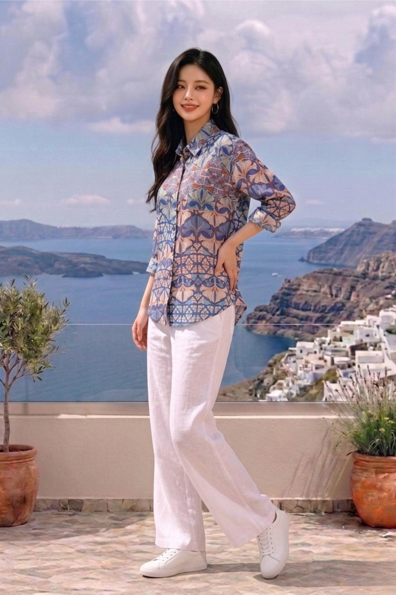 CAPE COD - LONG SLEEVE COLLAR BLOUSE