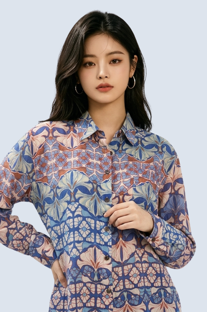 CAPE COD - LONG SLEEVE COLLAR BLOUSE