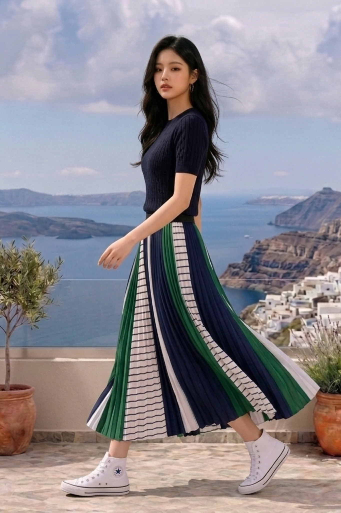 CAPE COD - WOVEN PLEATED SKIRT