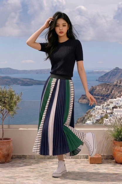 CAPE COD - WOVEN PLEATED SKIRT
