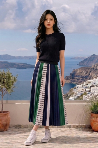 CAPE COD - WOVEN PLEATED SKIRT