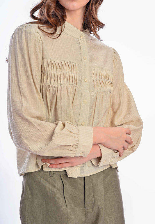 Somerset Bay - MAUREEN Long Sleeve Blouse with Pleated Details