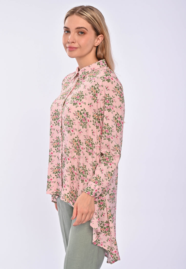 JULIANNA - Long Sleeve printed rayon blouse