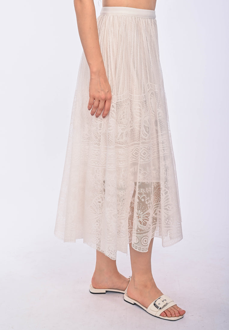 JOANNA - soft lace maxi skirt