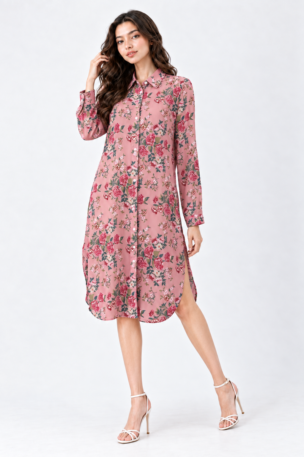 SOMERSET BAY - Rose Pink Floral Tunic Shirt