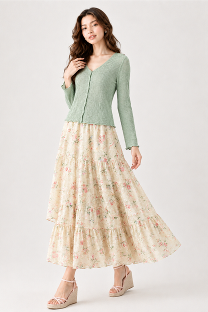 SOMERSET BAY - Bouclé Knit Cardigan with Scoop Neckline