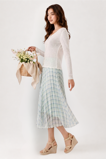 SOMERSET BAY - Bouclé Knit Cardigan with Scoop Neckline