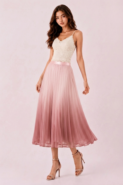 SOMERSET BAY - PLEATED SKIRT (ELASTIC WAIST)
