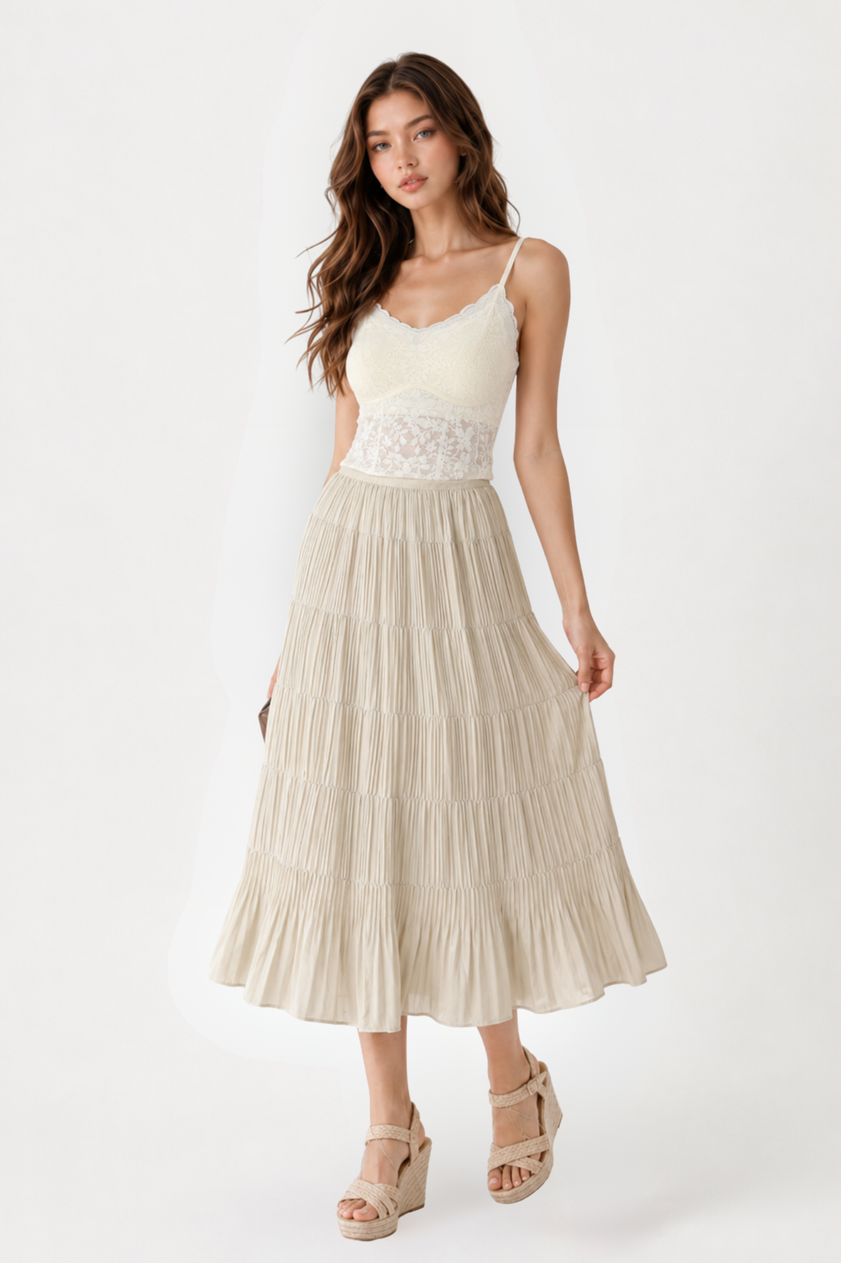 SOMERSET BAY - PLEATED SKIRT (ELASTIC WAIST)
