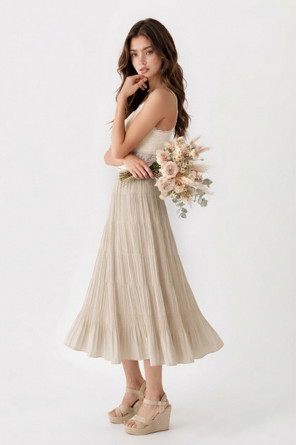 SOMERSET BAY - PLEATED SKIRT (ELASTIC WAIST)