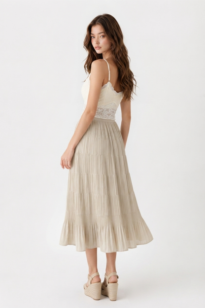 SOMERSET BAY - PLEATED SKIRT (ELASTIC WAIST)