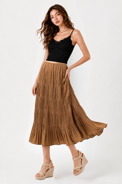 SOMERSET BAY - PLEATED SKIRT (ELASTIC WAIST)