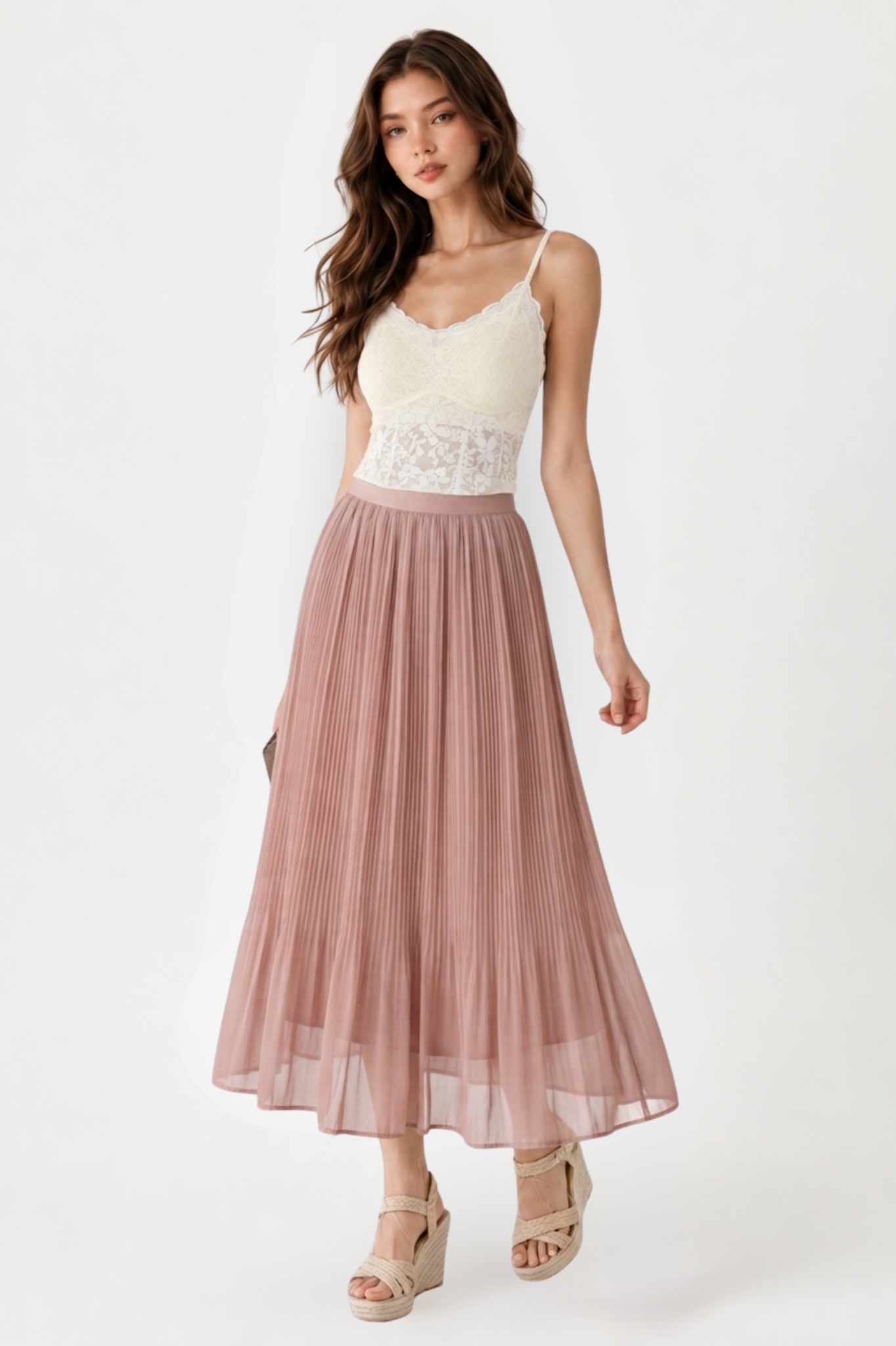 SOMERSET BAY - PLEATED SKIRT (ELASTIC WAIST)
