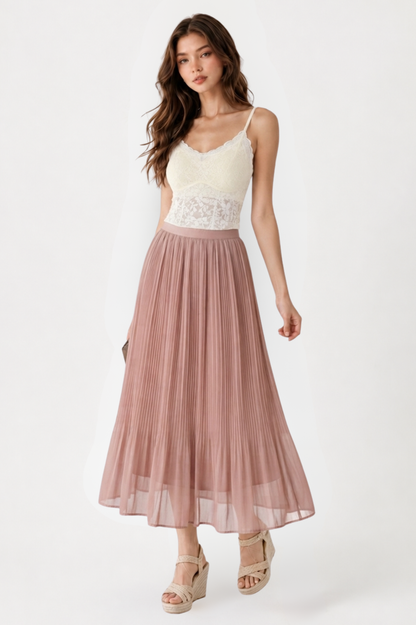 SOMERSET BAY - PLEATED SKIRT (ELASTIC WAIST)