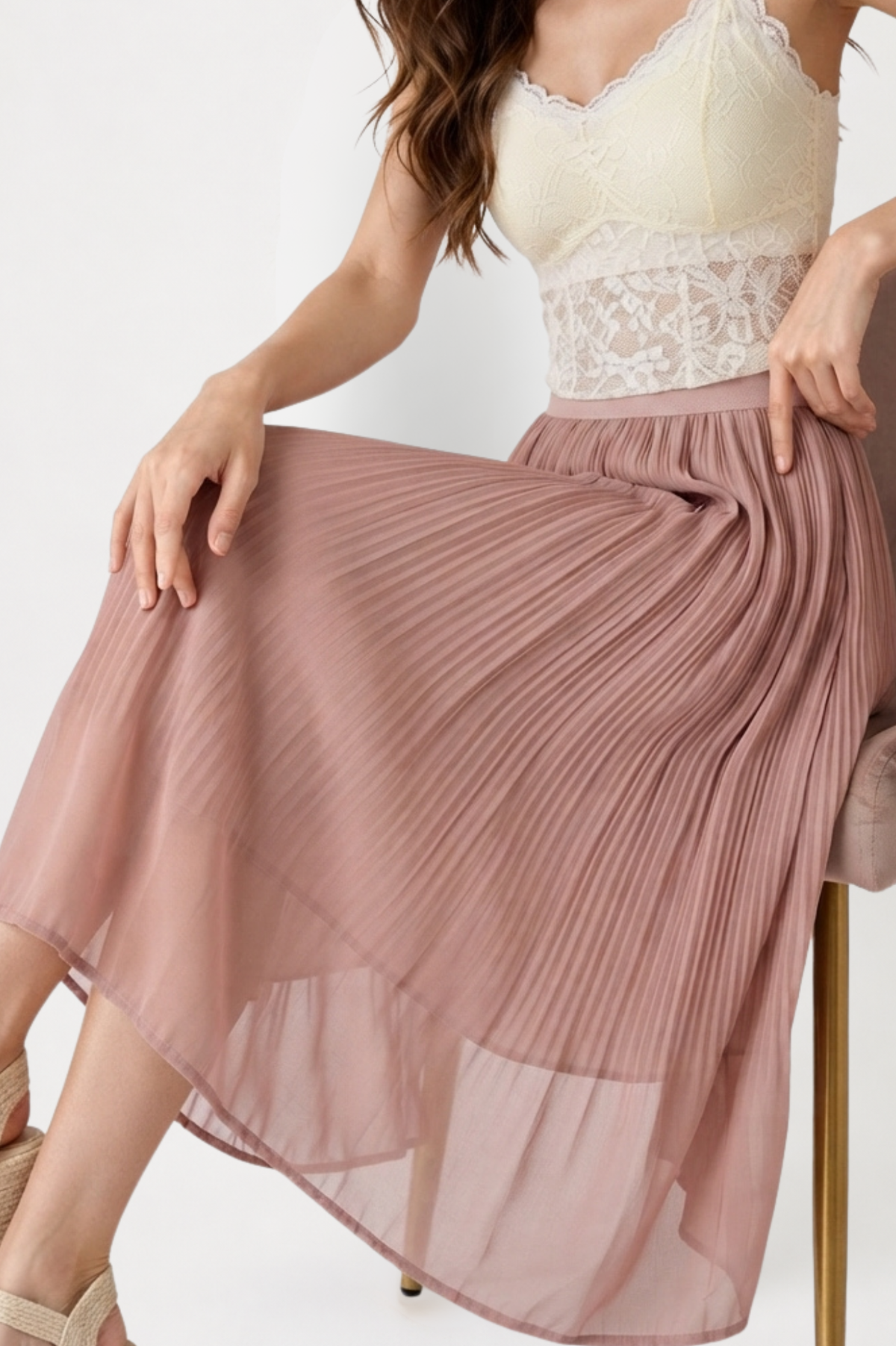 SOMERSET BAY - PLEATED SKIRT (ELASTIC WAIST)