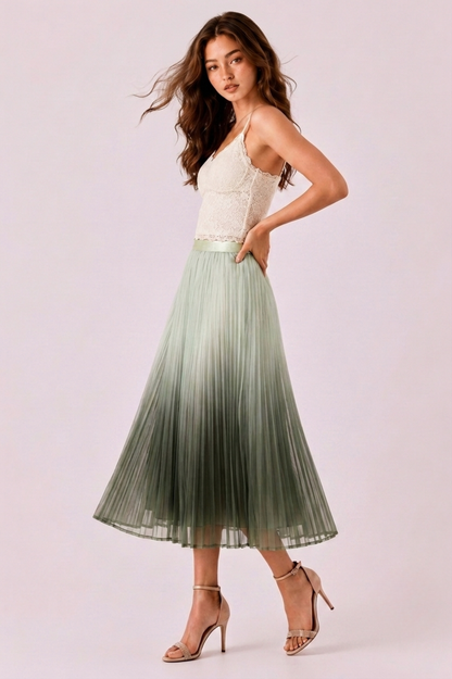 SOMERSET BAY - PLEATED SKIRT (ELASTIC WAIST)