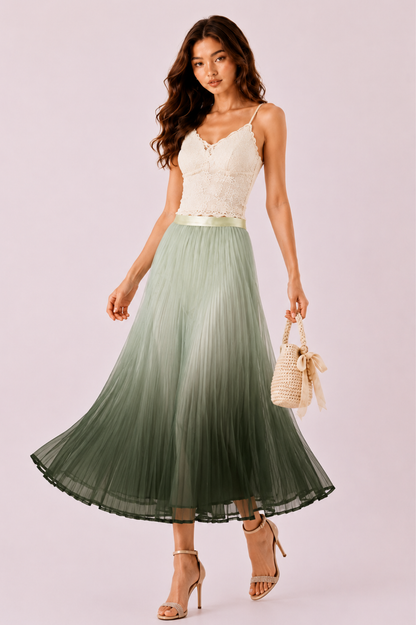 SOMERSET BAY - PLEATED SKIRT (ELASTIC WAIST)