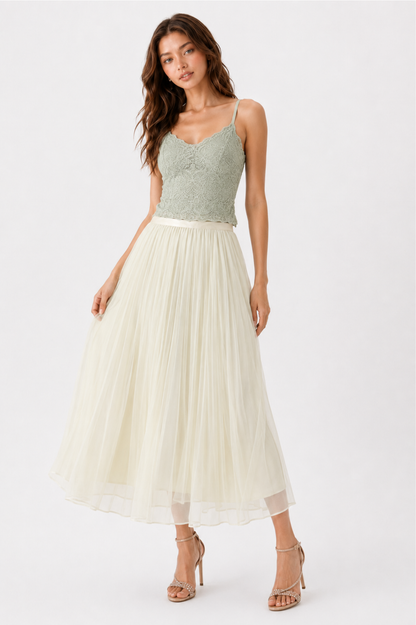 SOMERSET BAY - PLEATED SKIRT (ELASTIC WAIST)