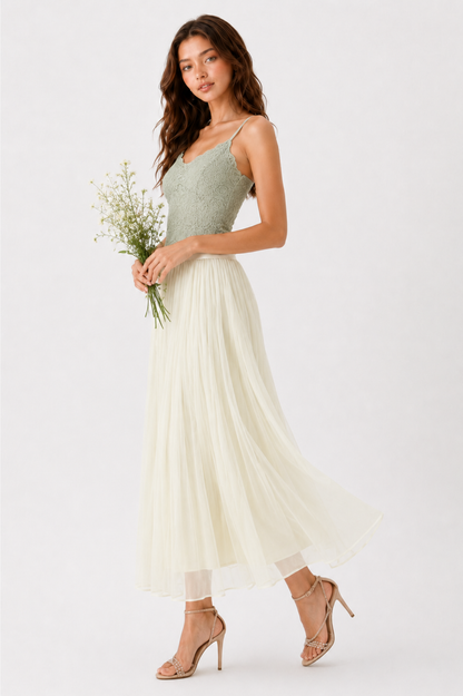 SOMERSET BAY - PLEATED SKIRT (ELASTIC WAIST)