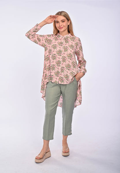 JULIANNA - Long Sleeve printed rayon blouse
