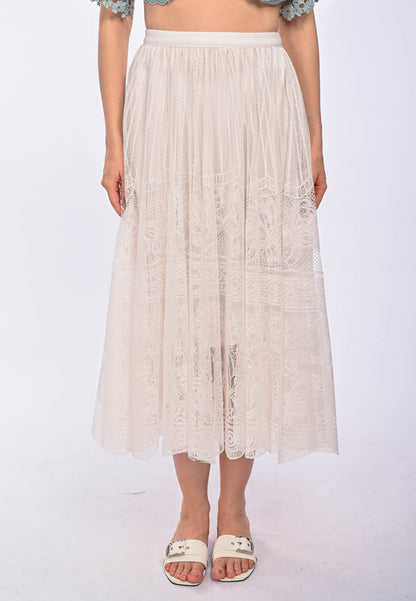 JOANNA - soft lace maxi skirt