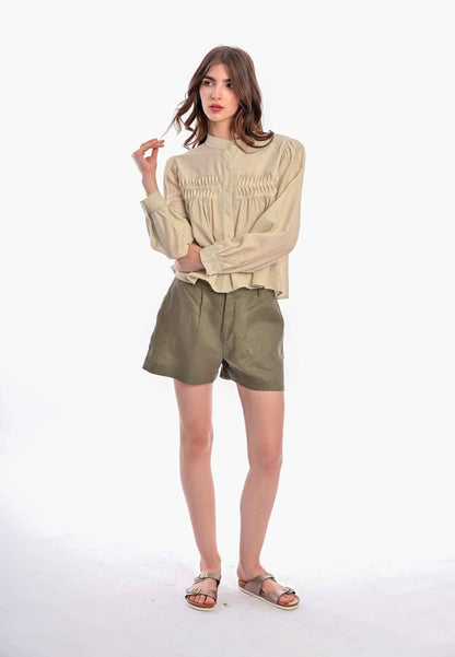 Somerset Bay - MAUREEN Long Sleeve Blouse with Pleated Details