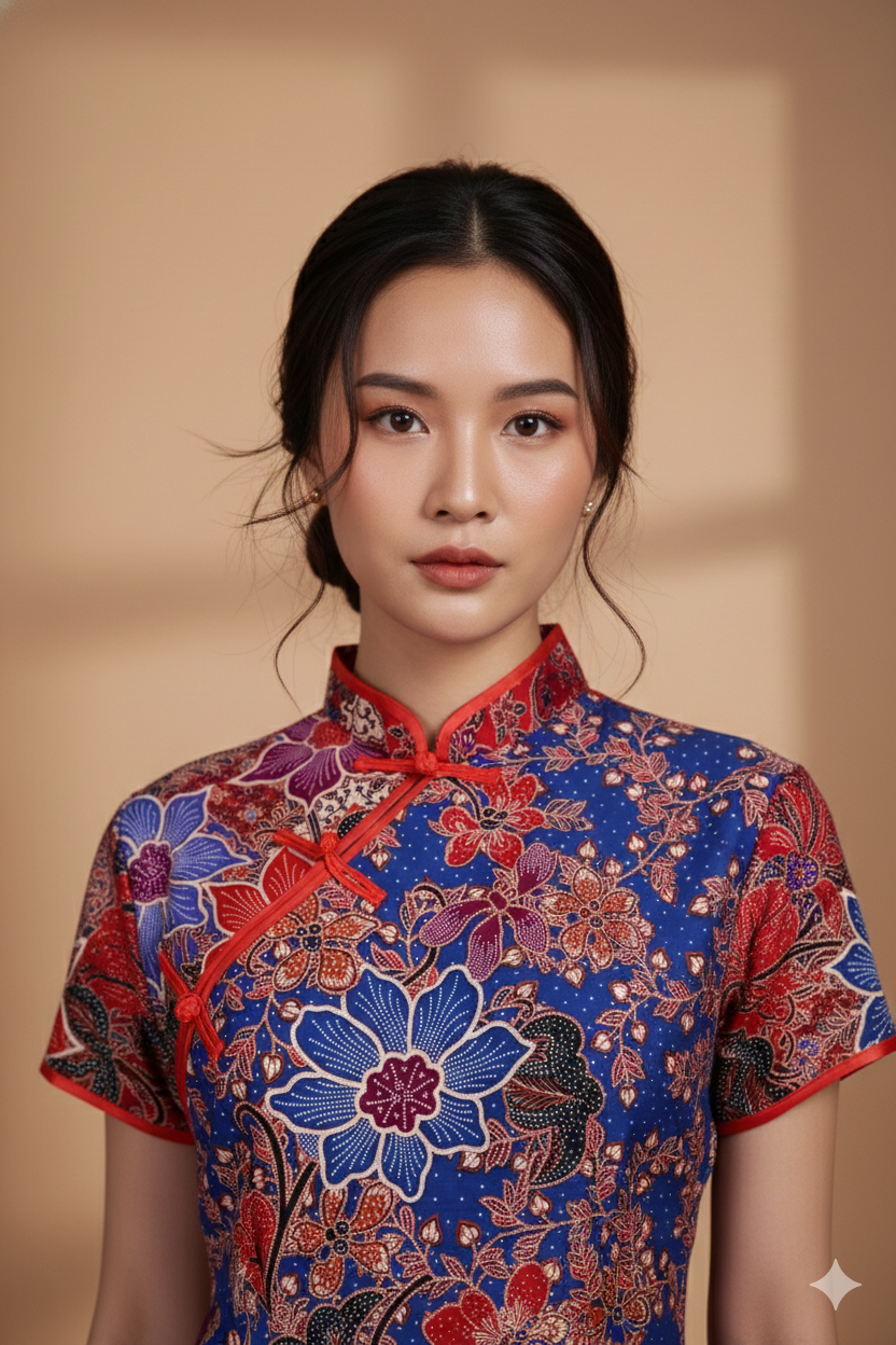 INDIE - MINI CHEONGSAM DRESS - BLUE