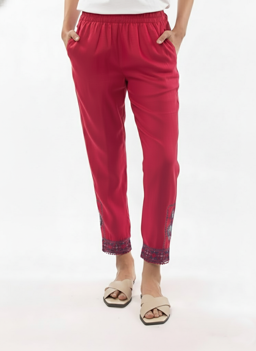 East India Company - Jolie Embroidered Pull On Long Pants