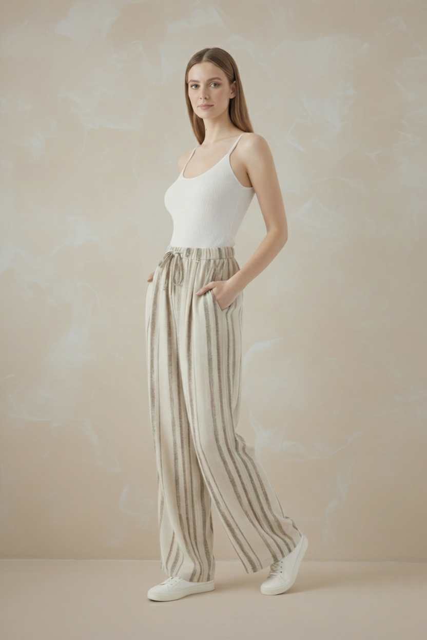 East India Company - Noella Striped Long Pants