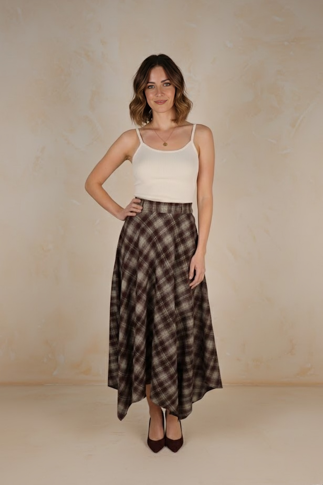 East India Company - Alma Checkered Long Skirt