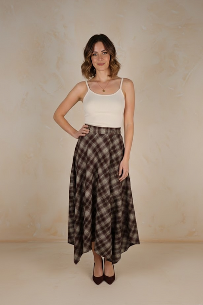 East India Company - Alma Checkered Long Skirt