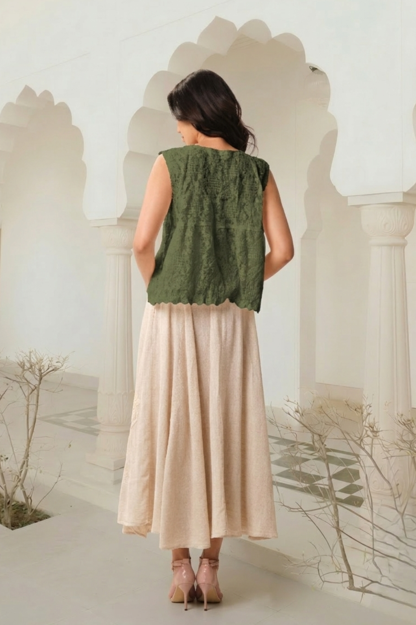 East India Company - Embroidered Lace Vest Women