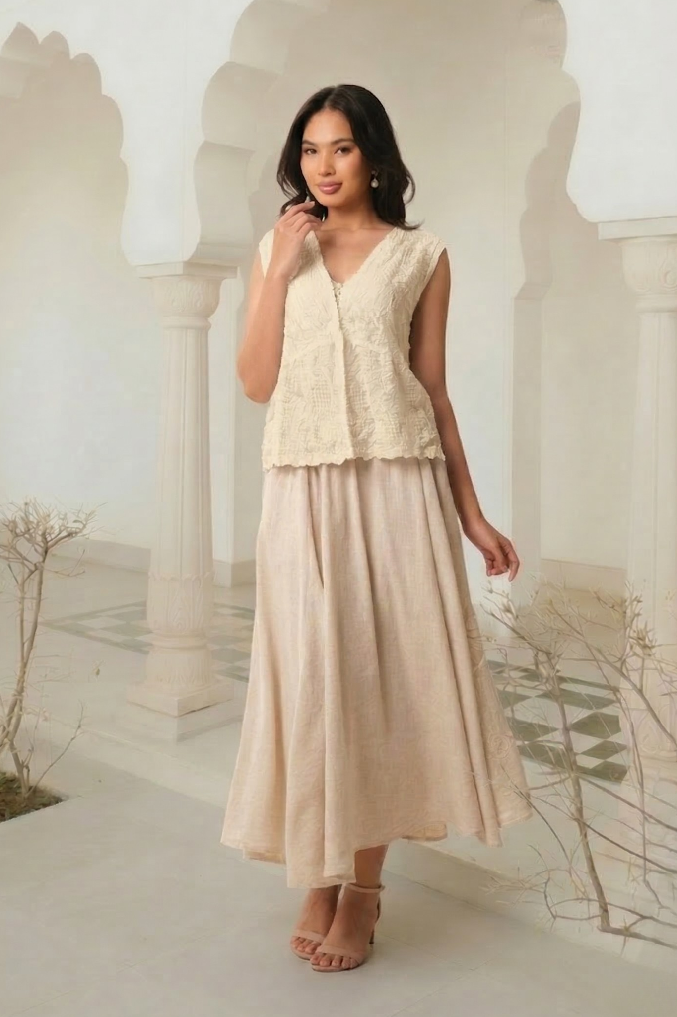 East India Company - Embroidered Lace Vest Women