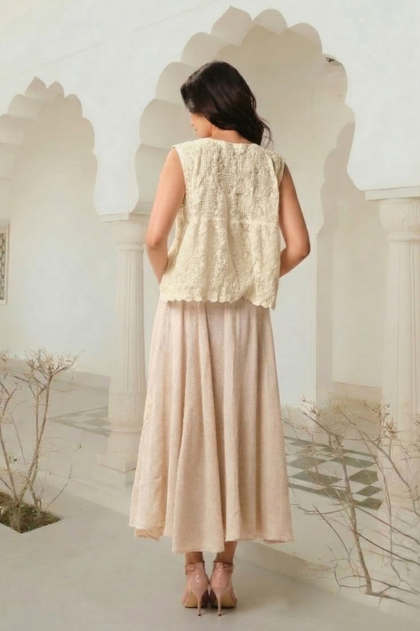 East India Company - Embroidered Lace Vest Women