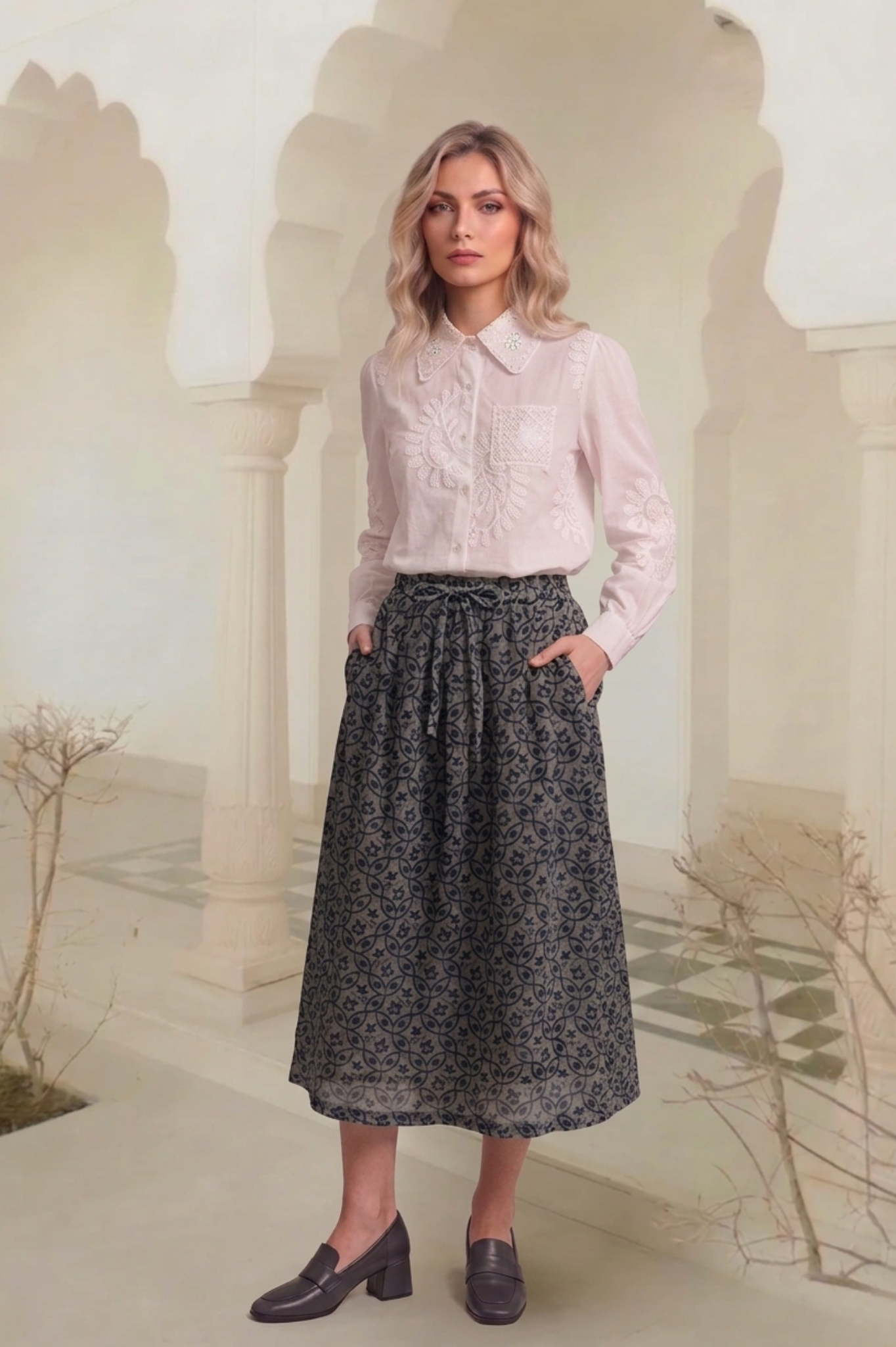 East India Company - Pull On Printed Long Skirt