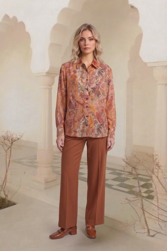East India Company - Autumn Printed Button-Up Blouse