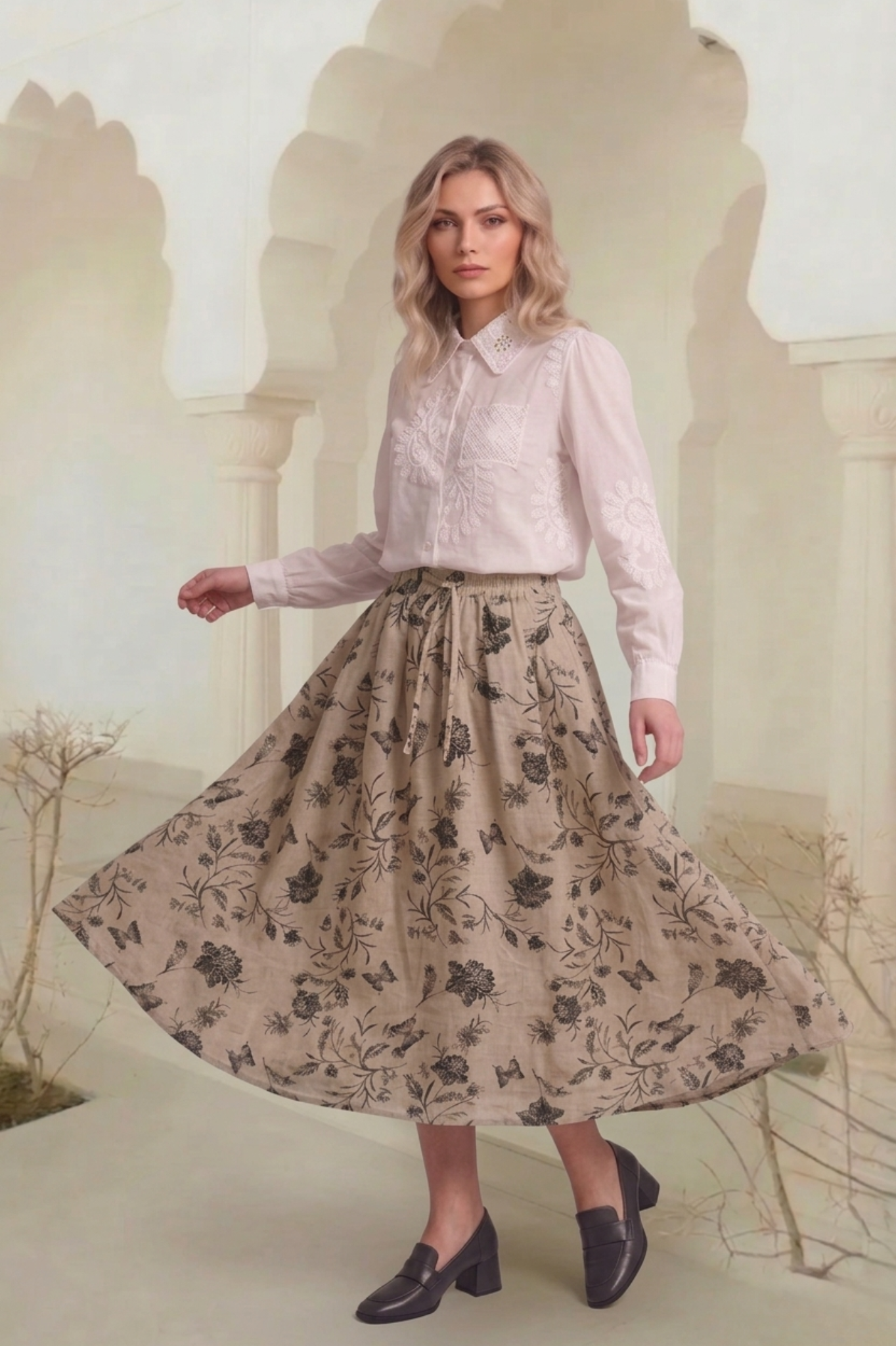 East India Company - Pull On Printed Long Skirt