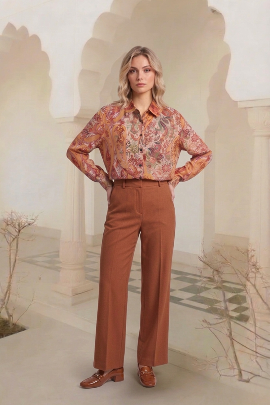 East India Company - Autumn Printed Button-Up Blouse