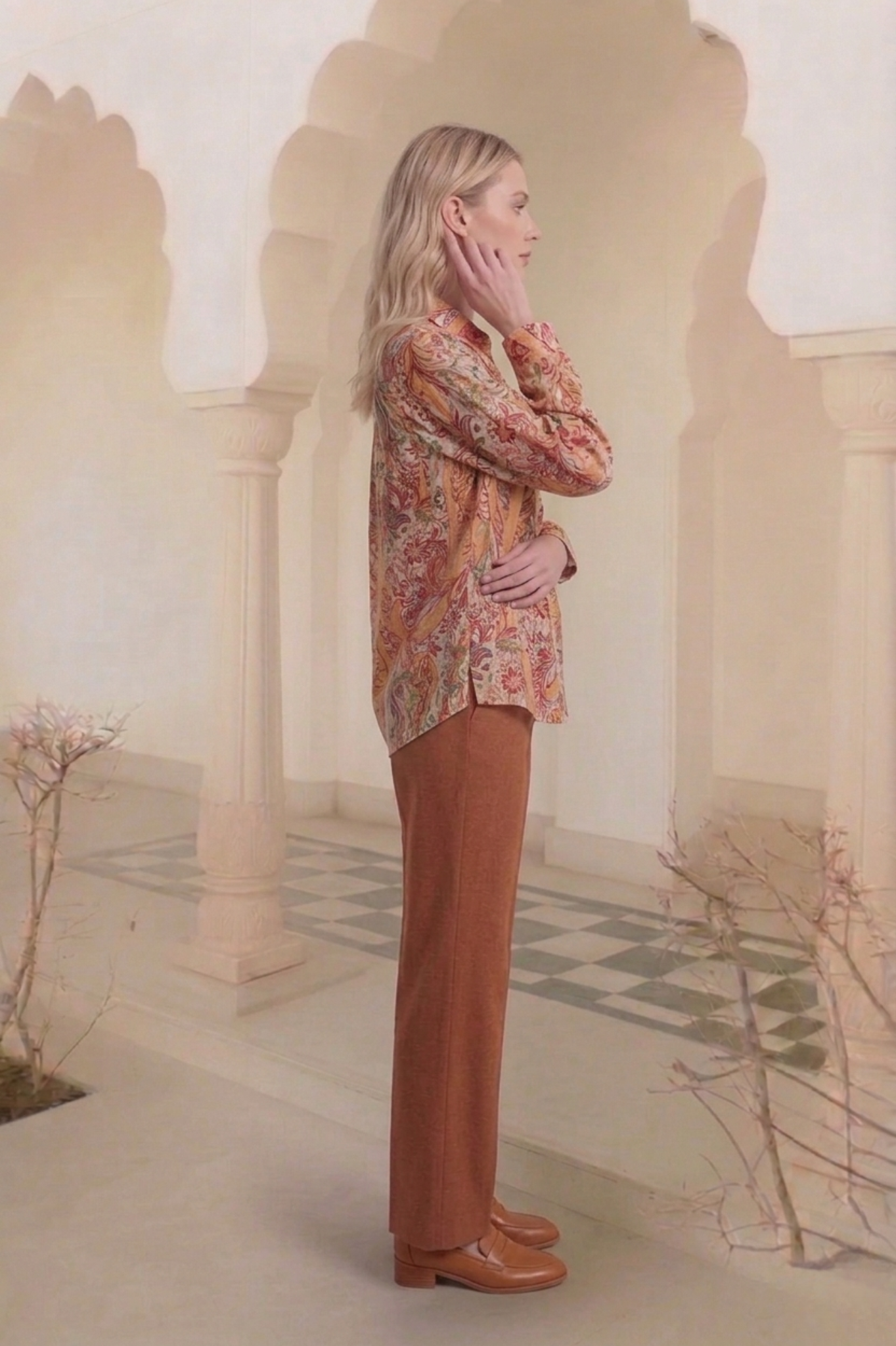 East India Company - Autumn Printed Button-Up Blouse