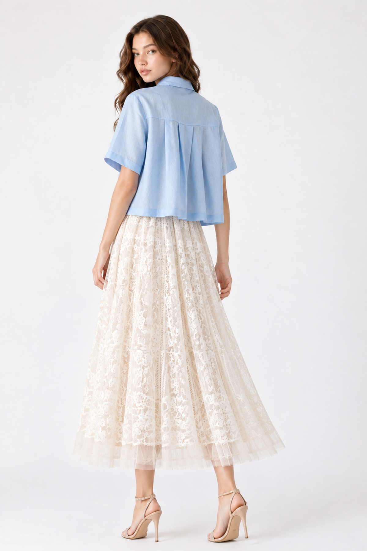 SOMERSET BAY - Jewel-Button Pleated Boxy Top