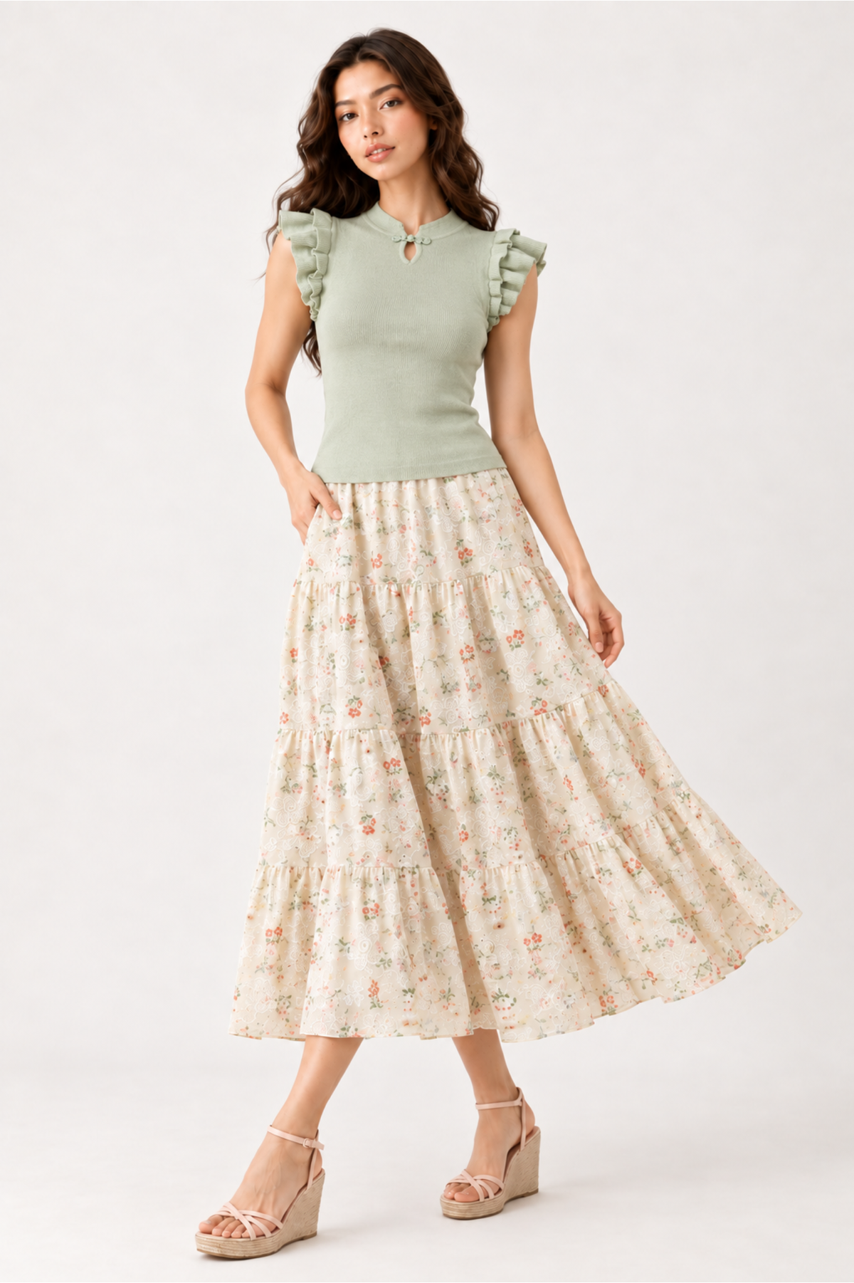 SOMERSET BAY - Ruffle-Sleeve Knit Top