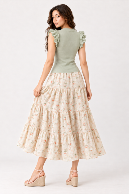SOMERSET BAY - Ruffle-Sleeve Knit Top
