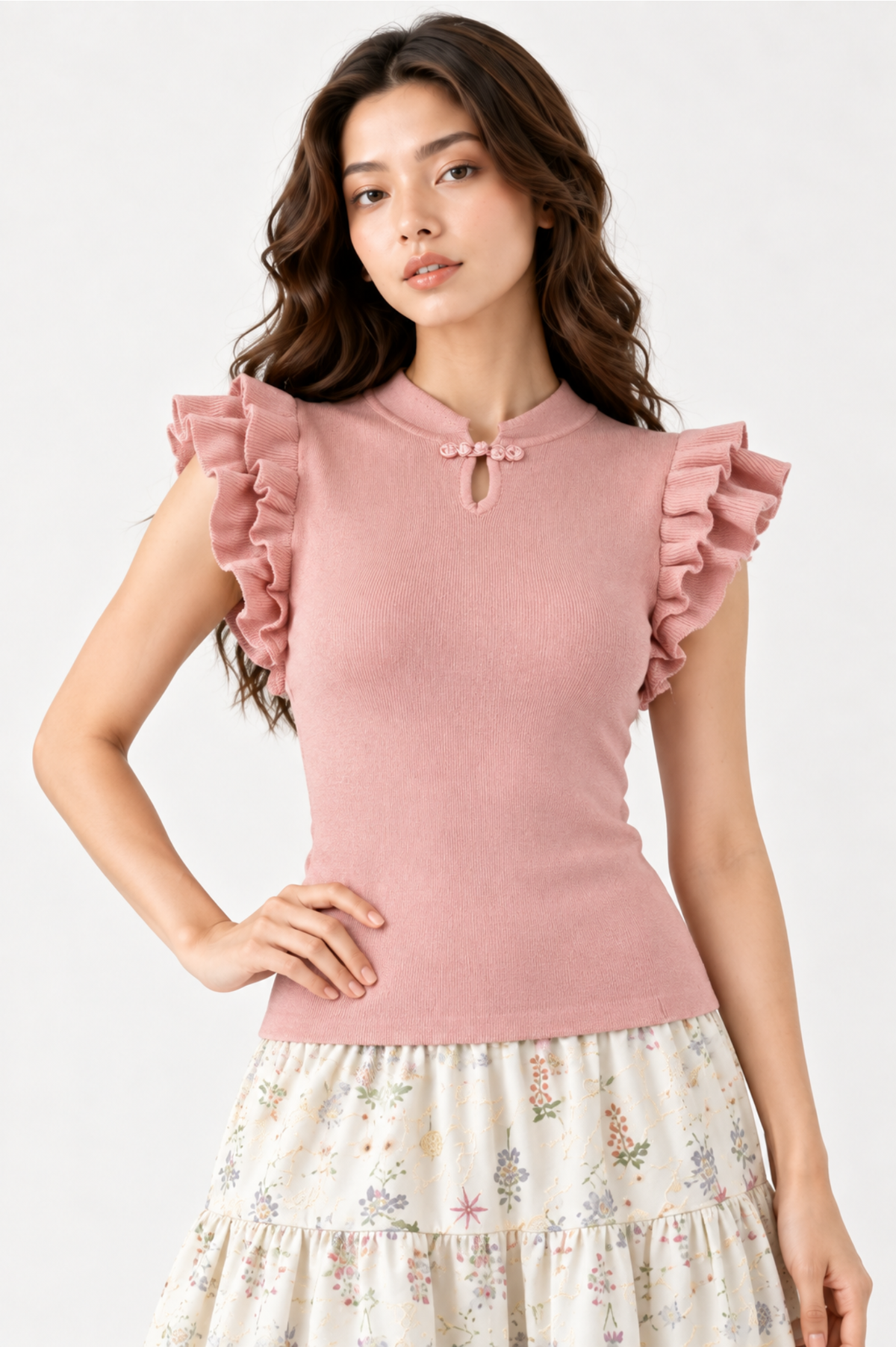 SOMERSET BAY - Ruffle-Sleeve Knit Top