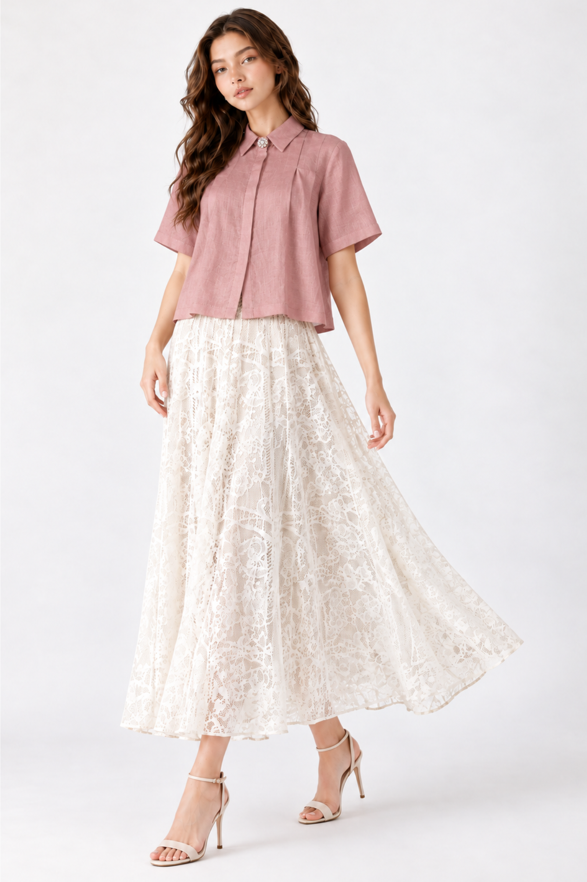 SOMERSET BAY - Jewel-Button Pleated Boxy Top
