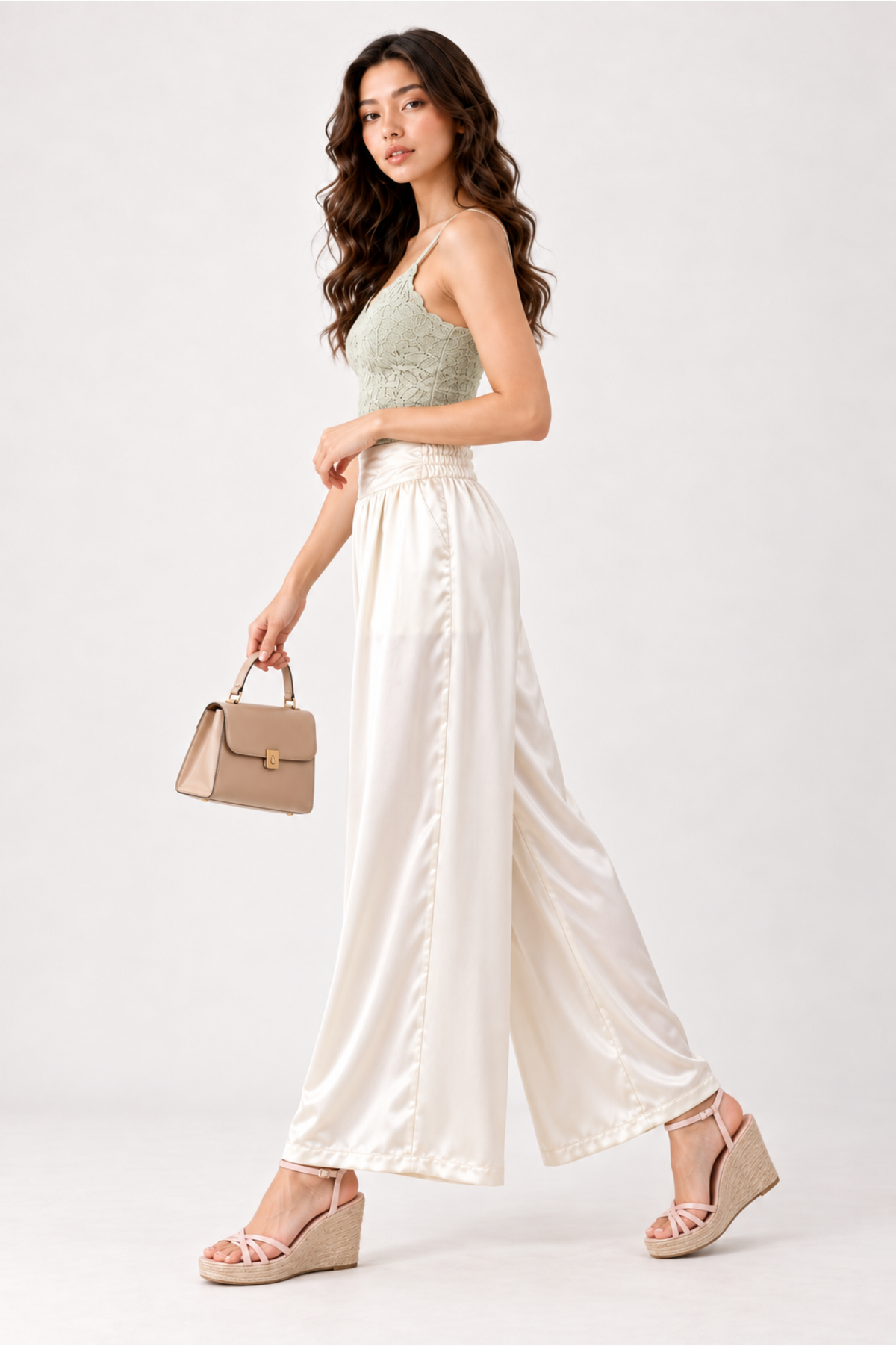 SOMERSET BAY - Wide-Leg Satin Culottes Pants