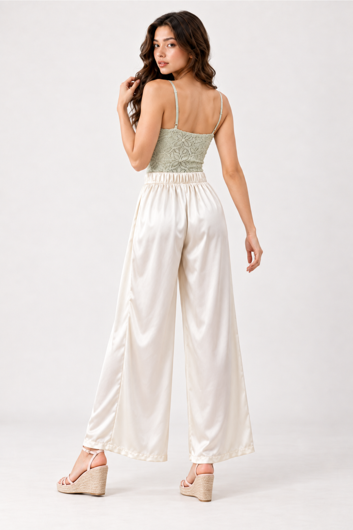 SOMERSET BAY - Wide-Leg Satin Culottes Pants