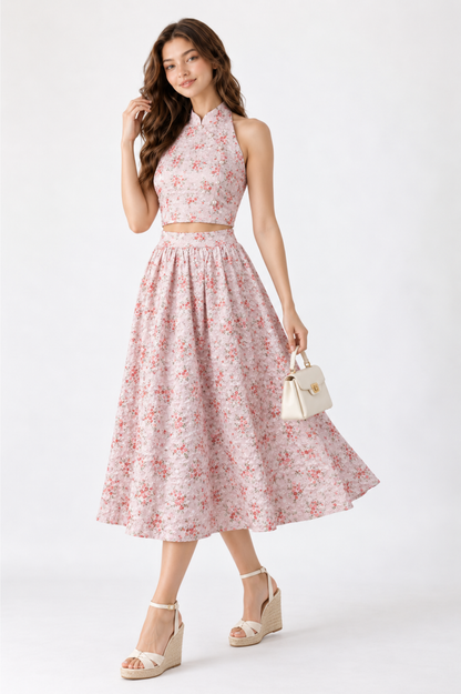 SOMERSET BAY - Blush Floral Jacquard Two-Piece Set