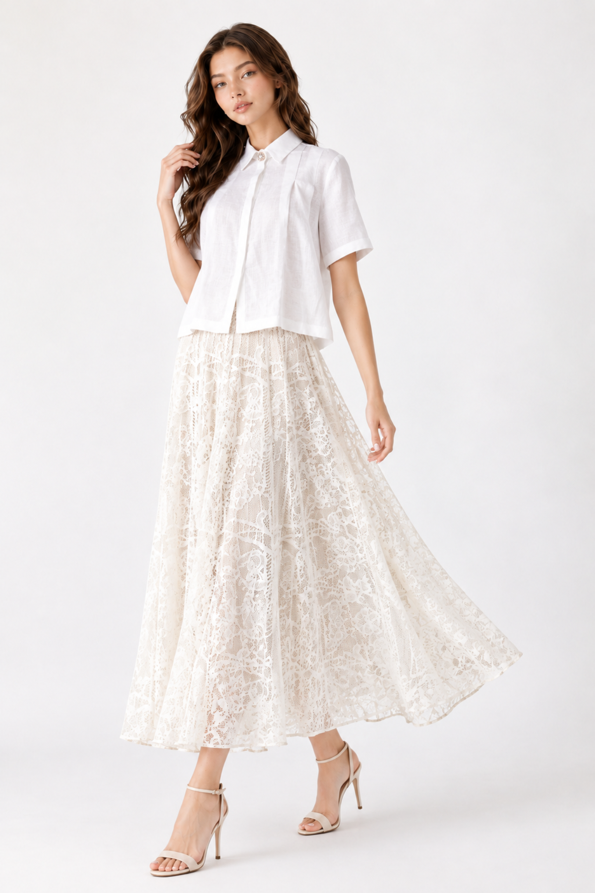SOMERSET BAY - Jewel-Button Pleated Boxy Top