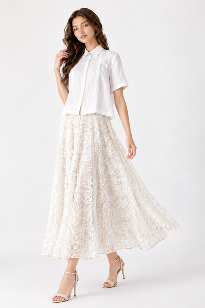 SOMERSET BAY - Jewel-Button Pleated Boxy Top